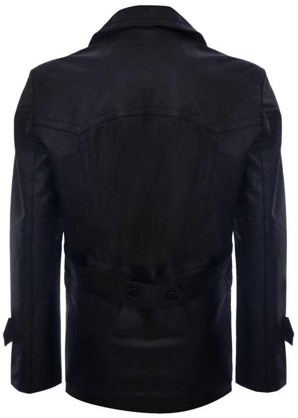 
Giacca in pelle da uomo in pelle di mucca Dr Who navale tedesca