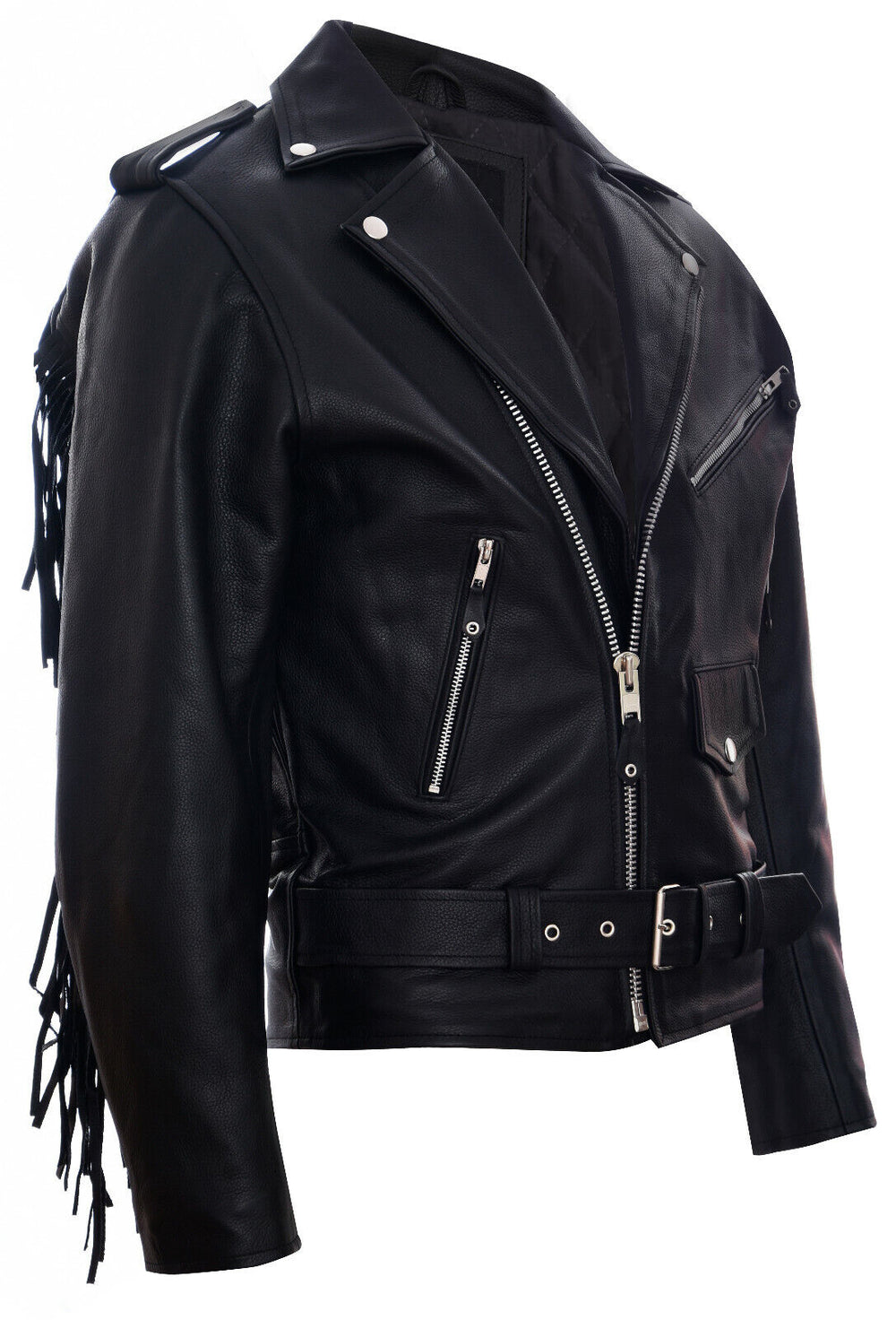 Infinity Leather Giacca Biker Uomo In Pelle Nappa Di Pecora - Trapuntata, Con Zip YKK