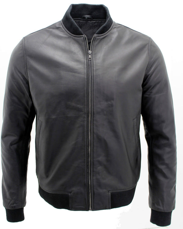Mens Varisty Classic Leather Bomber Jacket