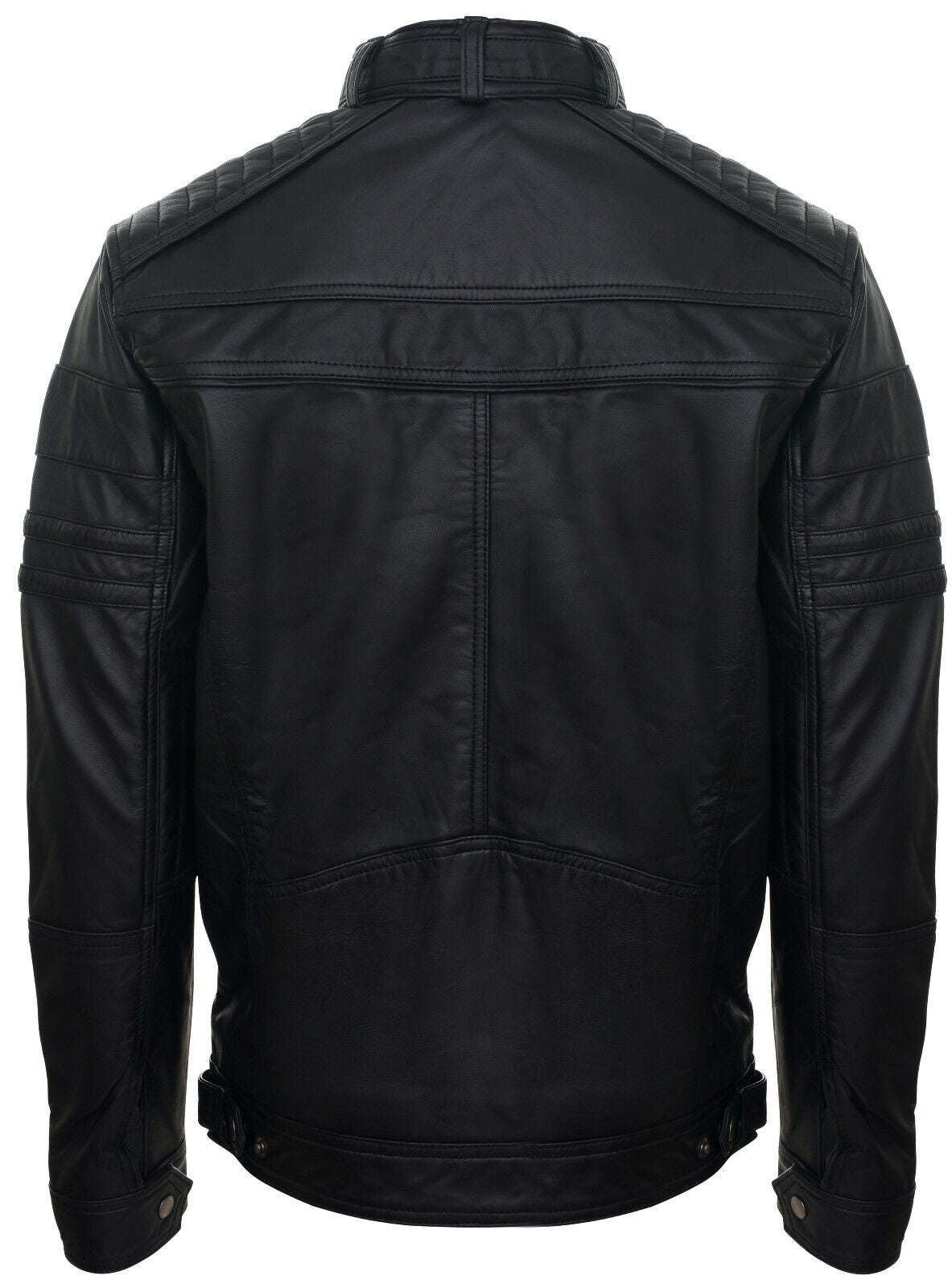 Mens Classic Leather Racing Biker Jacket