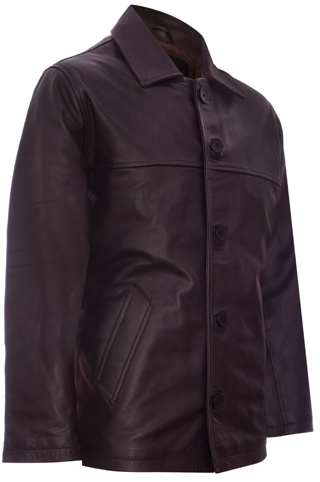 Mens Classic Cowhide Leather Box Jacket