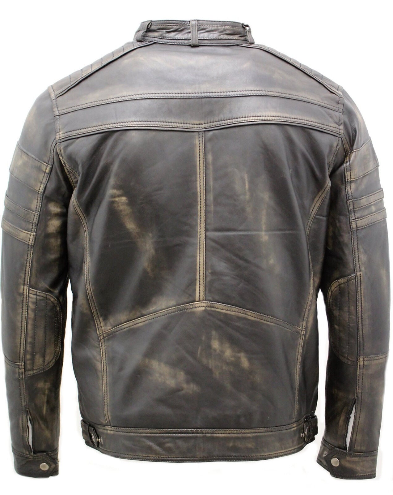 Klassische Herren-Bikerjacke aus Leder im Racing-Stil