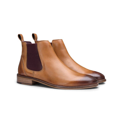 Mens Tan Leather Classic Chelsea Boots