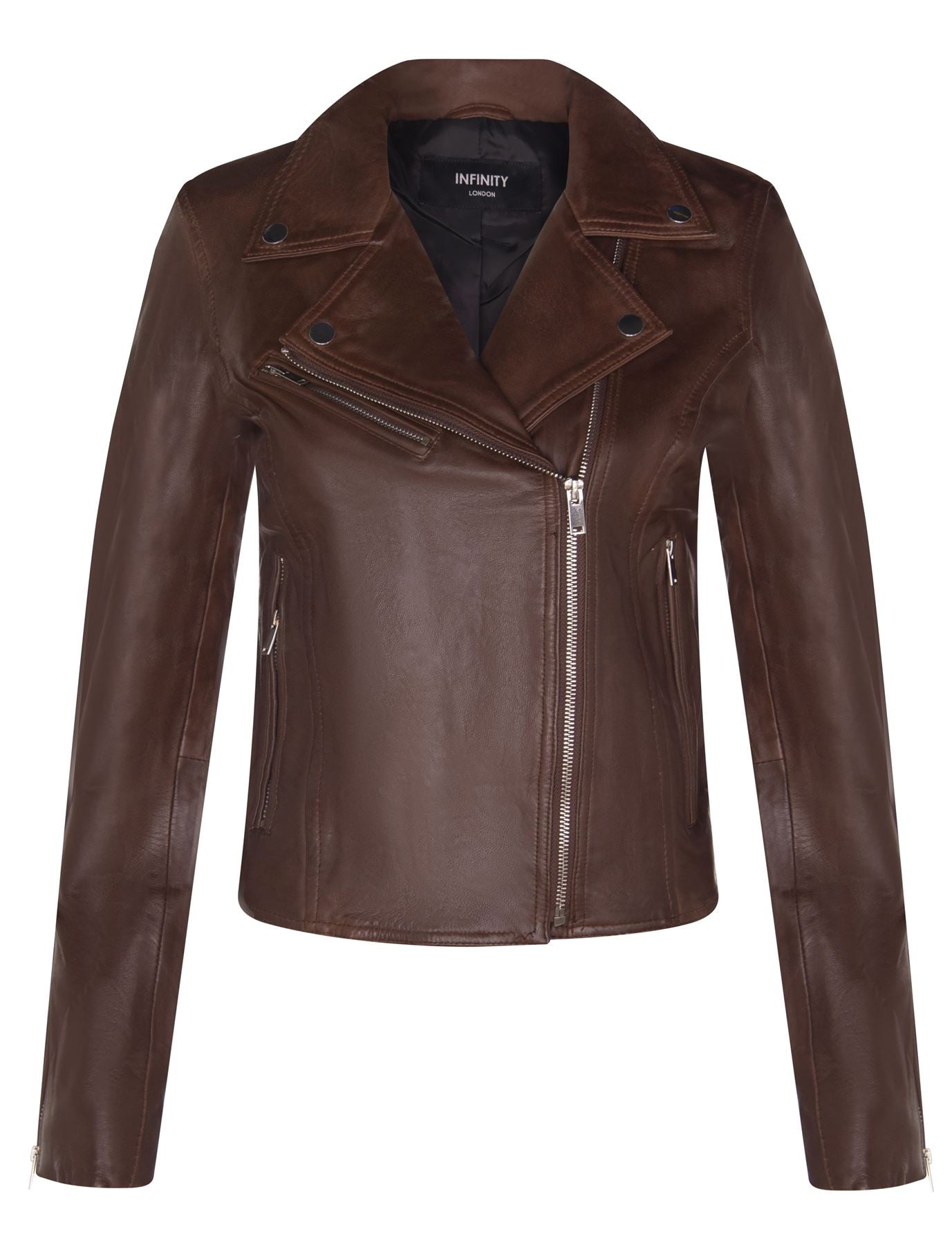 Womens Leather Classic Biker Brando Jacket-Baku
