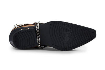 Men's Black/Tan Snakeskin Winklepicker Leather Western Shoes