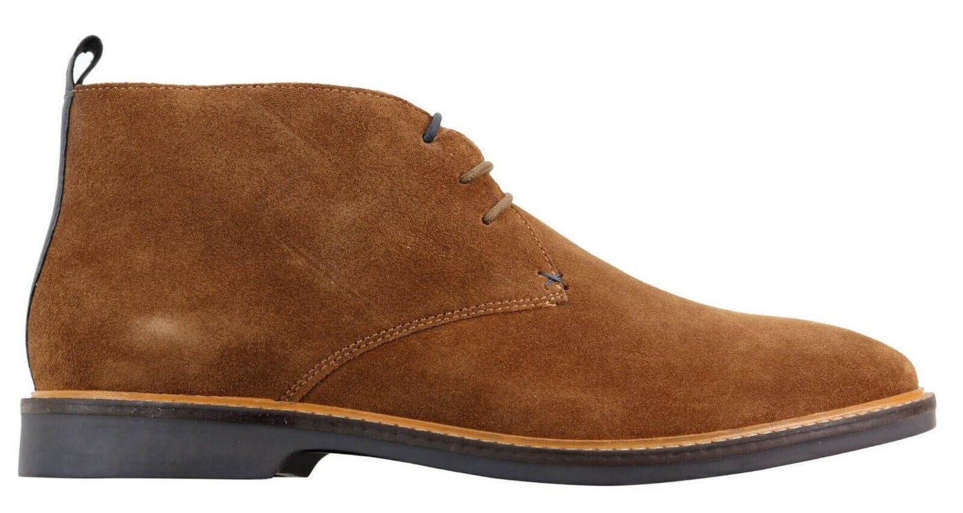 Mens Tan Suede Lace Up Chukka Boots