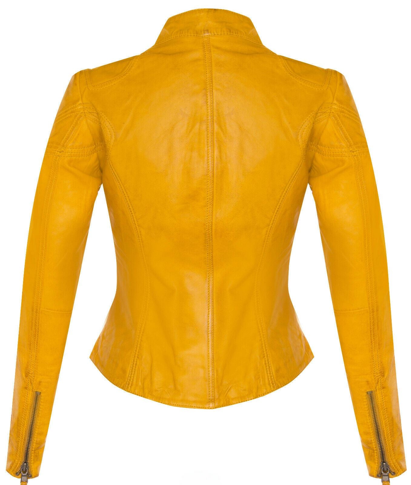 Women's Casual Slim-Fit Leather Biker Jacket-Tulsa