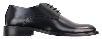 Herren Retro Oxford Brogue Derby Schuhe aus schwarzem Lackleder