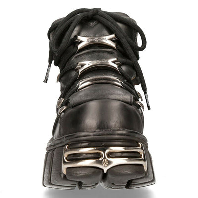 New Rock Black Gothic Ankle Boots-106-S1
