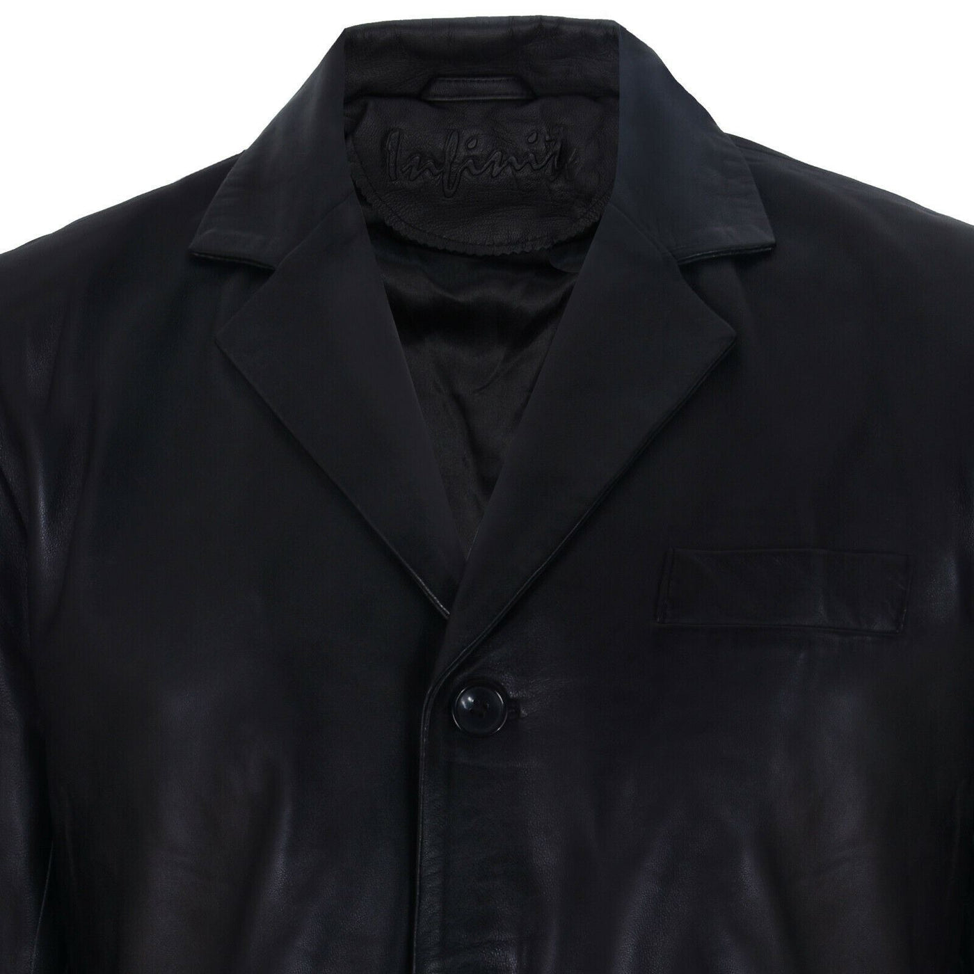 Mens 3 Button Leather Blazer Jacket-Dubai